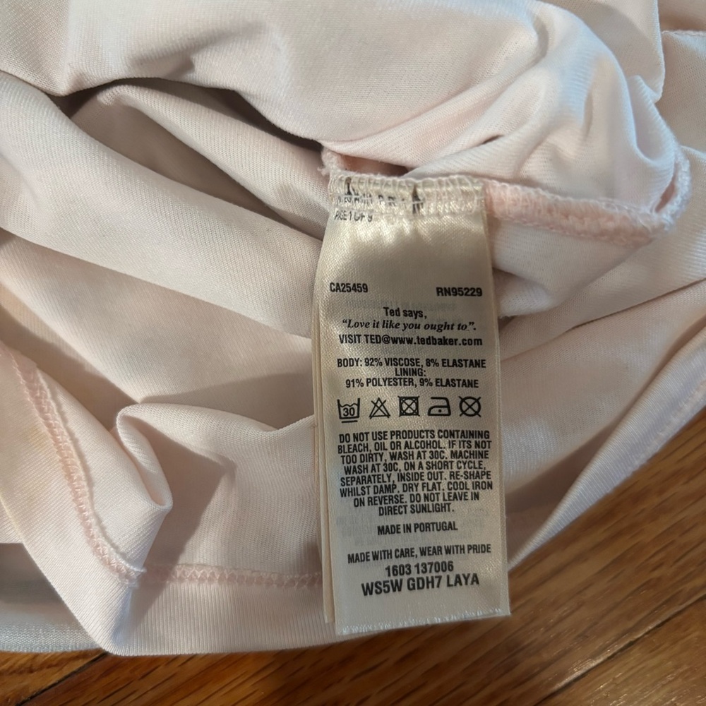 TED Baker Laya Sleeveless Bodycon Midi Dress size 1 (US 2-4). Floral & stipe - Picture 9 of 10